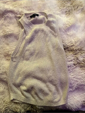 PARADISON Knit Tank Top in White Size Medium